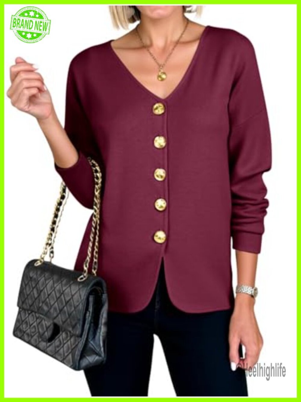 Womens Button Up Cardigan Sweater Lightweight V Neck Long Sleeve